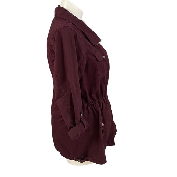 Ashley Anorak Jacket Womens 1x Burgundy Wine Red GORP Nature Nautical Utility - Picture 7 of 13